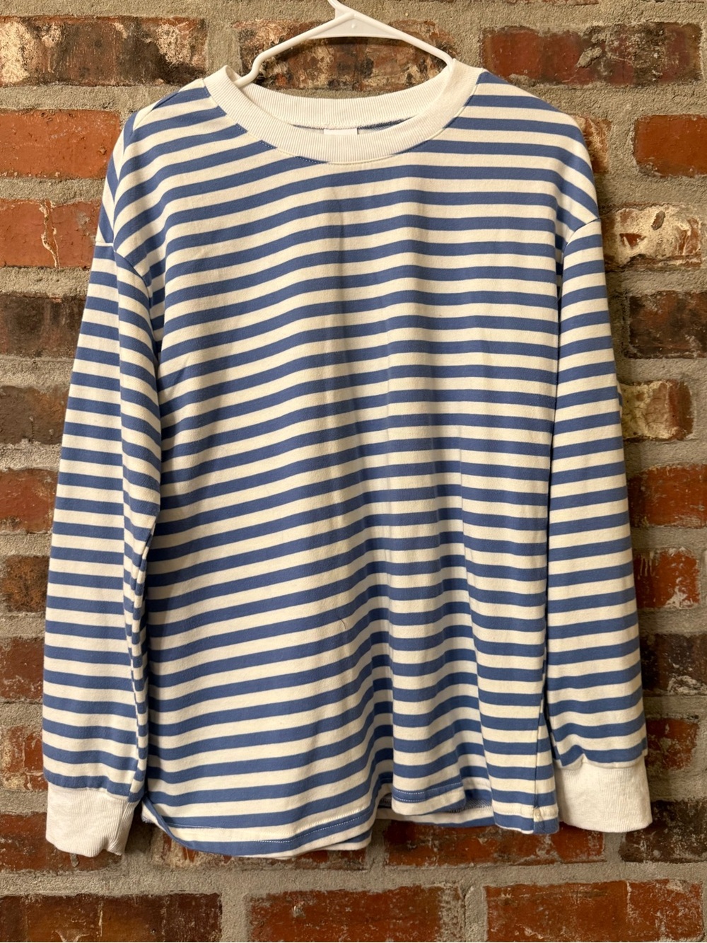 T228-Striped Blue and White Long-Sleeve Tee